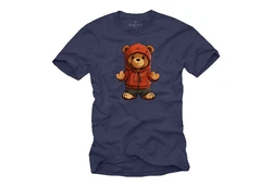 MAKAYA T-Shirt mit Teddy Print (Herren) Braun/Rot