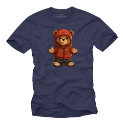 MAKAYA T-Shirt mit Teddy Print (Herren) Braun/Rot
