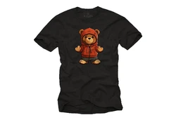 MAKAYA T-Shirt mit Teddy Print (Herren) Braun/Rot