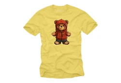 MAKAYA T-Shirt mit Teddy Print (Herren) Braun/Rot/Gelb