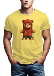 MAKAYA T-Shirt mit Teddy Print (Herren) Braun/Rot/Gelb