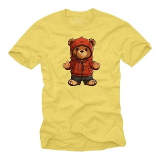 MAKAYA T-Shirt mit Teddy Print (Herren)