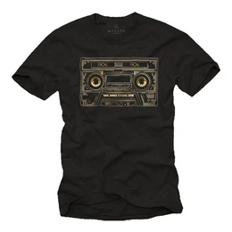 T-Shirt fr Jugendliche Retro Motiv Kassette Coole Jungs Hip Hop Outfits Herren