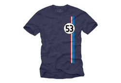 MAKAYA Print-Shirt Herren 53 Tuning Motiv Retro Vintage Auto Blau/Dunkelblau