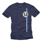 MAKAYA Print-Shirt Herren 53 Tuning Motiv Retro Vintage Auto Blau/Dunkelblau