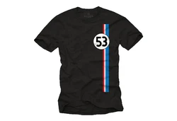 MAKAYA Print-Shirt Herren 53 Tuning Motiv Retro Vintage Auto Schwarz/Braun/Blau
