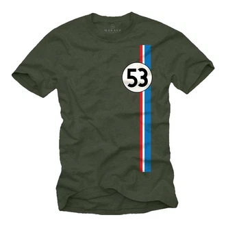 MAKAYA Print-Shirt Herren 53 Tuning Motiv Retro Vintage Auto Dunkelgrün MAKAYA Print-Shirt Herren 53 Tuning Motiv Retro Vintage Auto Dunkelgrün