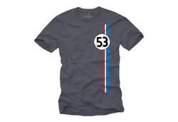 MAKAYA Print-Shirt Herren 53 Tuning Motiv Retro Vintage Auto Blau/Grau/Silber