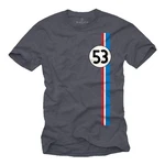 MAKAYA Print-Shirt Herren 53 Tuning Motiv Retro Vintage Auto Blau/Grau/Silber