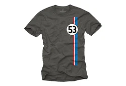MAKAYA Print-Shirt Herren 53 Tuning Motiv Retro Vintage Auto Dunkelgrün/Blau/Braun/Silber/Grau