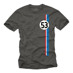 MAKAYA Print-Shirt Herren 53 Tuning Motiv Retro Vintage Auto Dunkelgrün/Blau/Braun/Silber/Grau