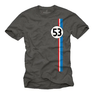MAKAYA Print-Shirt Herren 53 Tuning Motiv Retro Vintage Auto Dunkelgrün/Blau/Braun/Silber/Grau