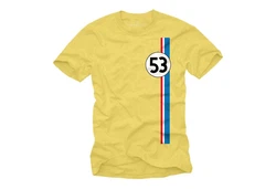 MAKAYA Print-Shirt Herren 53 Tuning Motiv Retro Vintage Auto Gelb