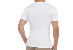 celodoro Kurzarmshirt Herren Business T-Shirt V-Neck Weiß/Creme/Dunkelblau