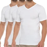 celodoro Kurzarmshirt Herren Business T-Shirt V-Neck Weiß/Creme/Dunkelblau