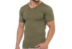 celodoro Kurzarmshirt Herren Business T-Shirt V-Neck Dunkelgrün/Khaki/Grün