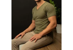 celodoro Kurzarmshirt Herren Business T-Shirt V-Neck Dunkelgrün/Khaki/Grün