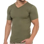 celodoro Kurzarmshirt Herren Business T-Shirt V-Neck Dunkelgrün/Khaki/Grün