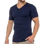 celodoro Kurzarmshirt Herren Business T-Shirt V-Neck Dunkelblau