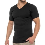 celodoro Kurzarmshirt Herren Business T-Shirt V-Neck Schwarz