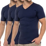 celodoro Kurzarmshirt Herren Business T-Shirt V-Neck Dunkelblau