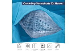 OAHOO Badehose Herren Badeshorts Dunkelblau/Dunkelgrau/Grau/Blau