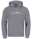 Neverless Hoodie Herren Print Wandern Berge Herzschlag Hellgrau/Dunkelgrau/Grau Neverless Hoodie Herren Print Wandern Berge Herzschlag Hellgrau/Dunkelgrau/Grau