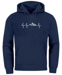 Neverless Hoodie Herren Print Wandern Berge Herzschlag Dunkelblau/Hellblau/Blau Neverless Hoodie Herren Print Wandern Berge Herzschlag Dunkelblau/Hellblau/Blau