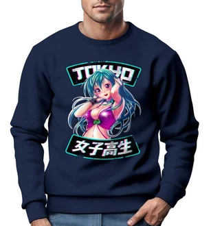 Neverless Sweatshirt Herren Anime Japan Style Manga Asien Comic Tokio Blau/Orange/Rosa/Dunkelblau