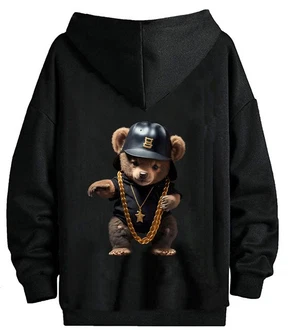 RMK Hoodie Herren Pullover Gangster Teddy Schwarz/Braun RMK Hoodie Herren Pullover Gangster Teddy Schwarz/Braun