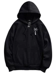 RMK Hoodie Herren Pullover Basic Kapuze Schwarz/Dunkelblau/Weiß