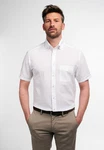 Eterna Kurzarmhemd Regular Fit Seersucker Weiß/Creme/Dunkelrot/Rot