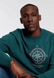 DELMAO Sweatshirt Rundhals Dunkelgrün/Grün