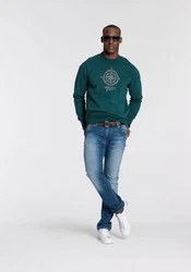DELMAO Sweatshirt Rundhals Dunkelgrün/Grün
