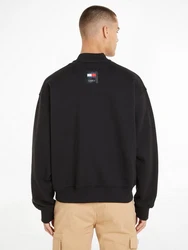 Tommy Jeans Sweater TJM Boxy N CLSCS Bomber EXT mit Reißverschluss Schwarz