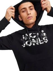 Jack & Jones Kapuzenpullover JJEJEFF CORP LOGO Schwarz/Dunkelgrau/Dunkelblau/Hellgrau/Grau