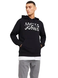 Jack & Jones Kapuzenpullover JJEJEFF CORP LOGO Schwarz/Dunkelgrau/Dunkelblau/Hellgrau/Grau