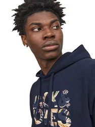 Jack & Jones Kapuzenpullover JJEJEFF CORP LOGO Dunkelblau/Orange/Blau/Hellblau