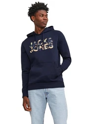 Jack & Jones Kapuzenpullover JJEJEFF CORP LOGO Dunkelblau/Orange/Blau/Hellblau