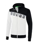 Erima Sweatjacke 5-C Trainingsjacke mit Kapuze Schwarz/Weiß