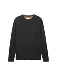 TOM TAILOR Strickpullover BASIC CREWNECK Schwarz/Grau Melange