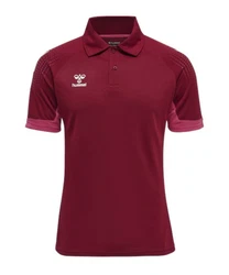 hummel T-Shirt hmlLEAD Functional Poloshirt Dunkelrot/Bordeaux/Rot