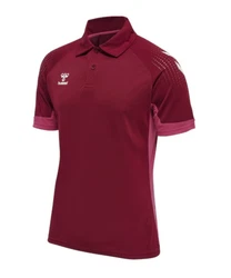 hummel T-Shirt hmlLEAD Functional Poloshirt Dunkelrot/Bordeaux/Rot
