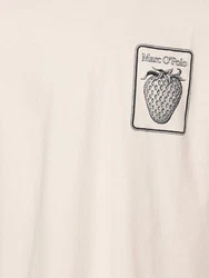 Marc O'Polo T-Shirt mit Label-Stickerei Beige/Khaki/Rot