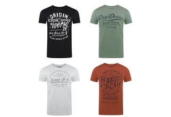 riverso Herren T-Shirt RIVLeon Regular Fit Kurzarm Print Tee Shirt Dunkelgrün/Lila/Grün