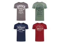 riverso Herren T-Shirt RIVLeon Regular Fit Kurzarm Print Tee Shirt Dunkelgrün/Mischfarben/Dunkelrot/Lila