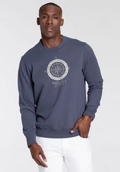 DELMAO Sweatshirt Rundhals Dunkelblau/Grau/Blau