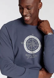DELMAO Sweatshirt Rundhals Dunkelblau/Grau/Blau