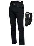 Wrangler Texas Stretch Herrenjeans mit Gürtel Schwarz/Dunkelblau