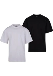 URBAN CLASSICS T-Shirt Urban Classics Herren Tall Tee (2-Pack) Dunkelgrau/Schwarz/Grau